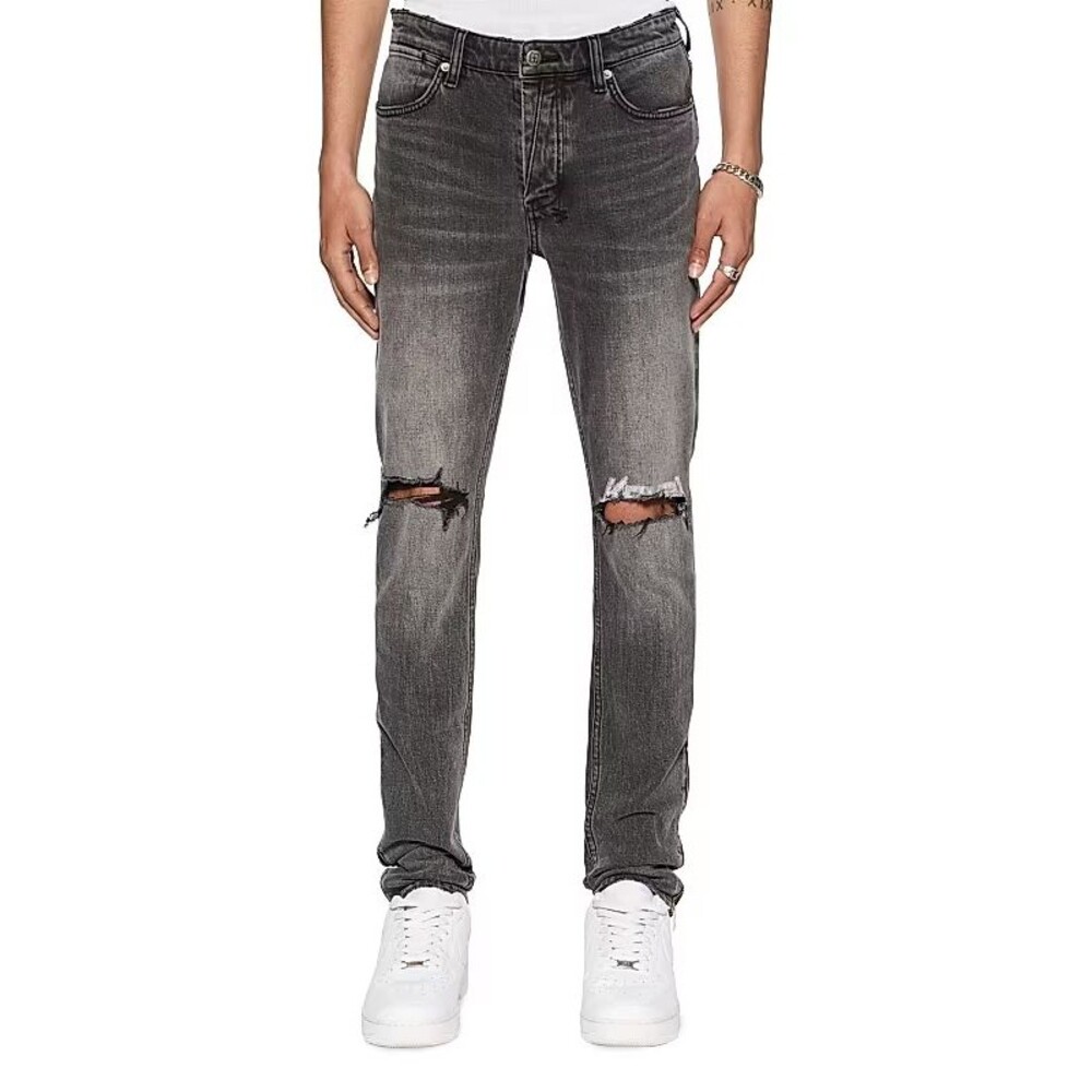 KSUBI Jeans Mens Size 33 Black Grey Wash Skinny VAN WINKLE Electric Chamber $260